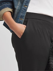 Simply Be Black Ponte Tapered Trousers - Image 4 of 4