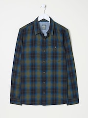 FatFace Blue Long Sleeve Kent Check 100% Cotton Shirt - Image 5 of 5