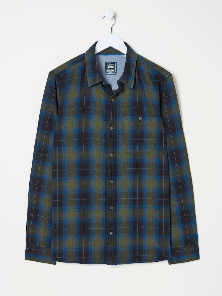 FatFace Blue Long Sleeve Kent Check 100% Cotton Shirt - Image 5 of 5 FatFace Blue Long Sleeve Kent Check 100% Cotton Shirt - Image 5 of 5