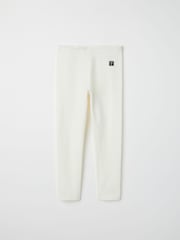 Polarn O. Pyret White Organic Cotton Plain Leggings - Image 1 of 2