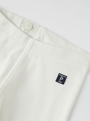 Polarn O. Pyret White Organic Cotton Plain Leggings - Image 2 of 2
