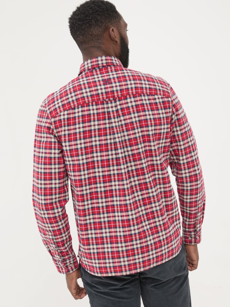 FatFace Red Long Sleeve Otley Check 100% Cotton Shirt - Image 2 of 5 FatFace Red Long Sleeve Otley Check 100% Cotton Shirt - Image 2 of 5