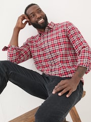 FatFace Red Long Sleeve Otley Check 100% Cotton Shirt - Image 3 of 5
