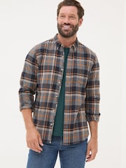 FatFace Grey Long Sleeve Selby Check 100% Cotton Shirt - Image 1 of 5