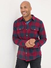 FatFace Dark Red Long Sleeve Big Buffalo 100% Cotton Shirt - Image 1 of 3