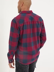 FatFace Dark Red Long Sleeve Big Buffalo 100% Cotton Shirt - Image 2 of 3