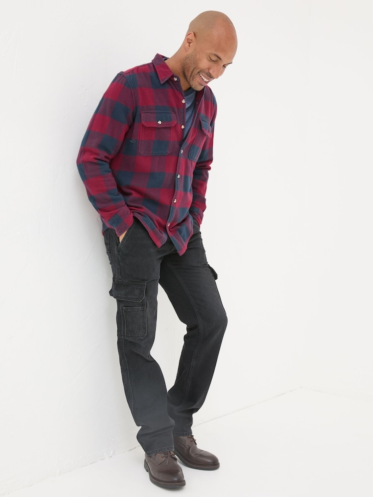 FatFace Dark Red Long Sleeve Big Buffalo 100% Cotton Shirt - Image 3 of 3 FatFace Dark Red Long Sleeve Big Buffalo 100% Cotton Shirt - Image 3 of 3