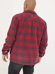 FatFace Dark Red Fjord Check Overshirt - Image 2 of 6