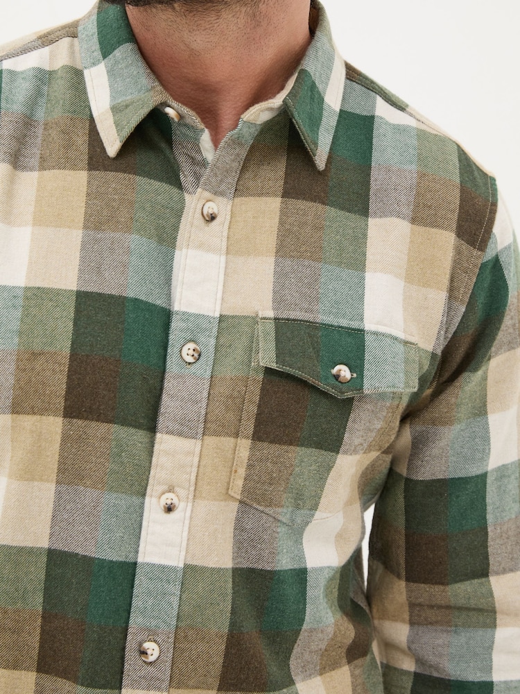 FatFace Stone Long Sleeve Buffalo Check Shirt - Image 4 of 6