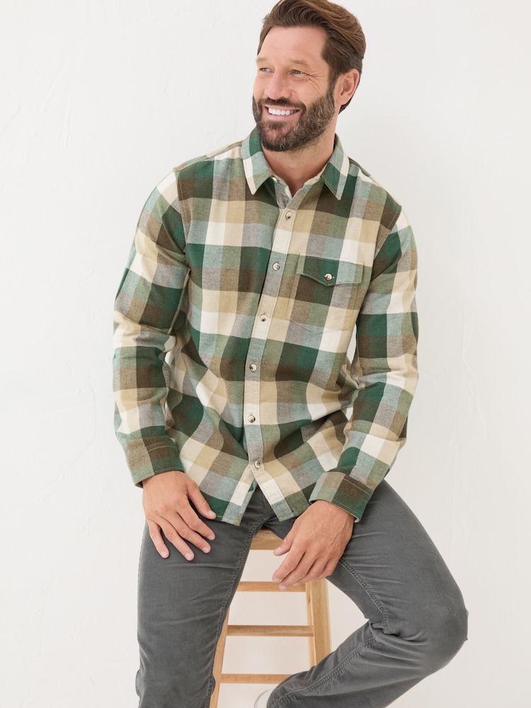 FatFace Stone Long Sleeve Buffalo Check Shirt - Image 5 of 6