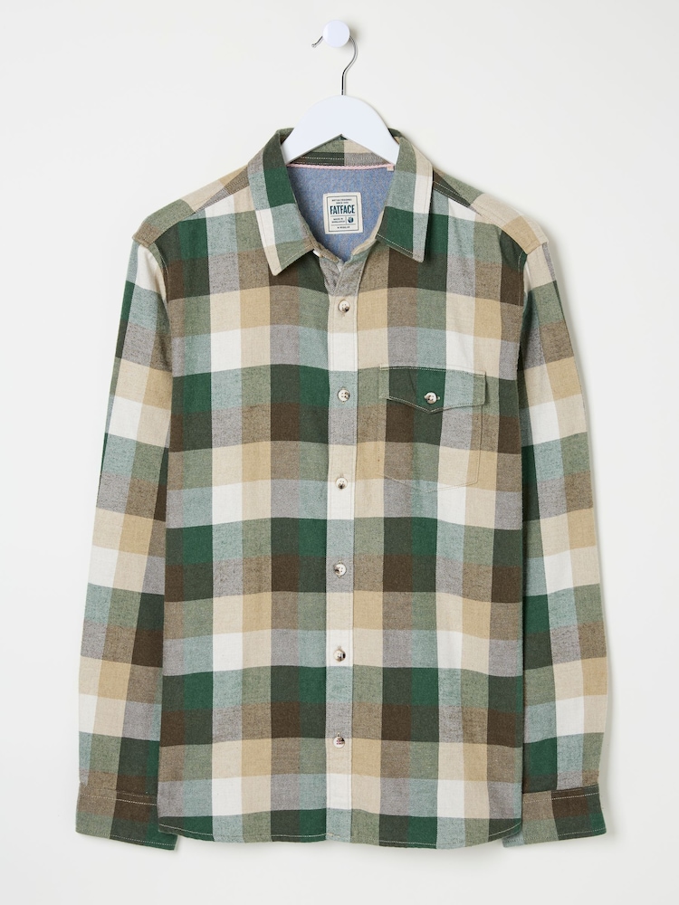 FatFace Stone Long Sleeve Buffalo Check Shirt - Image 6 of 6