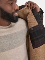 FatFace Dark Brown Fjord Check Overshirt - Image 5 of 7