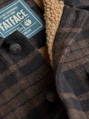 FatFace Dark Brown Fjord Check Overshirt - Image 7 of 7