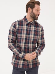 FatFace Burgundy Red Long Sleeve Amble Check 100% Cotton Shirt - Image 1 of 5