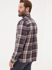 FatFace Burgundy Red Long Sleeve Amble Check 100% Cotton Shirt - Image 2 of 5