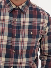 FatFace Burgundy Red Long Sleeve Amble Check 100% Cotton Shirt - Image 3 of 5