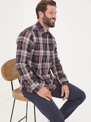 FatFace Burgundy Red Long Sleeve Amble Check 100% Cotton Shirt - Image 4 of 5