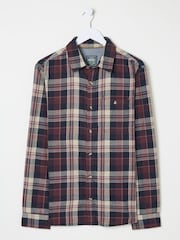 FatFace Burgundy Red Long Sleeve Amble Check 100% Cotton Shirt - Image 5 of 5