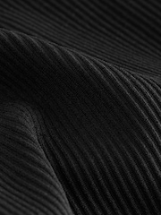 Black Ribbed Kickflare Trousers - Image 6 of 7