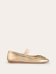 Boden Gold Leather Ballet Flats - Image 1 of 3
