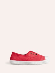 Boden Red Laceless Canvas Pull-Ons Trainers - Image 1 of 3