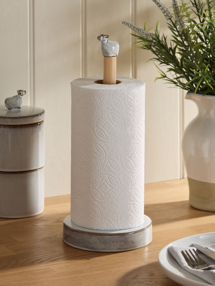 Grey Cow Kitchen Roll Holder - Image 1 of 6
