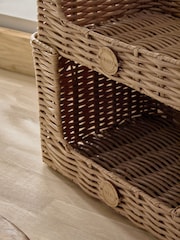 Set of 2 Plastic Wicker Kitchen Storage Baskets - Imagen 2 de 4