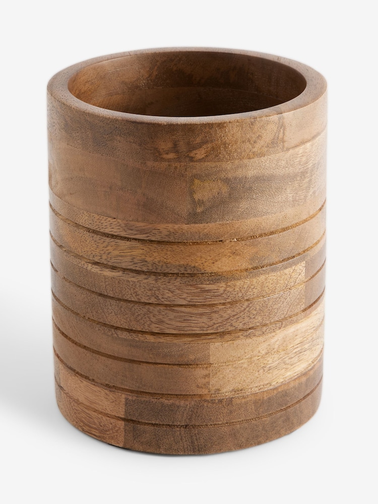 Wooden Ribbed Utensil Pot - Image 4 of 5