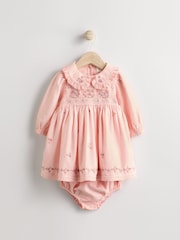 Pink Baby Embroidered Dress (0mths-2yrs) - Image 1 of 9