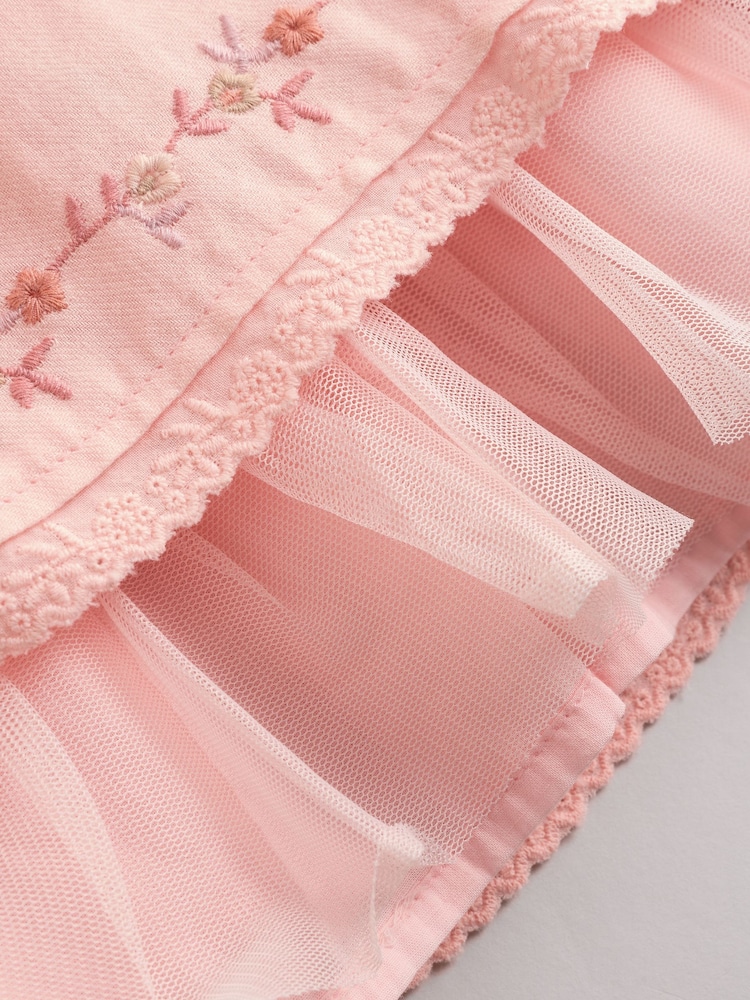 Pink Baby Embroidered Dress (0mths-2yrs) - Image 7 of 9