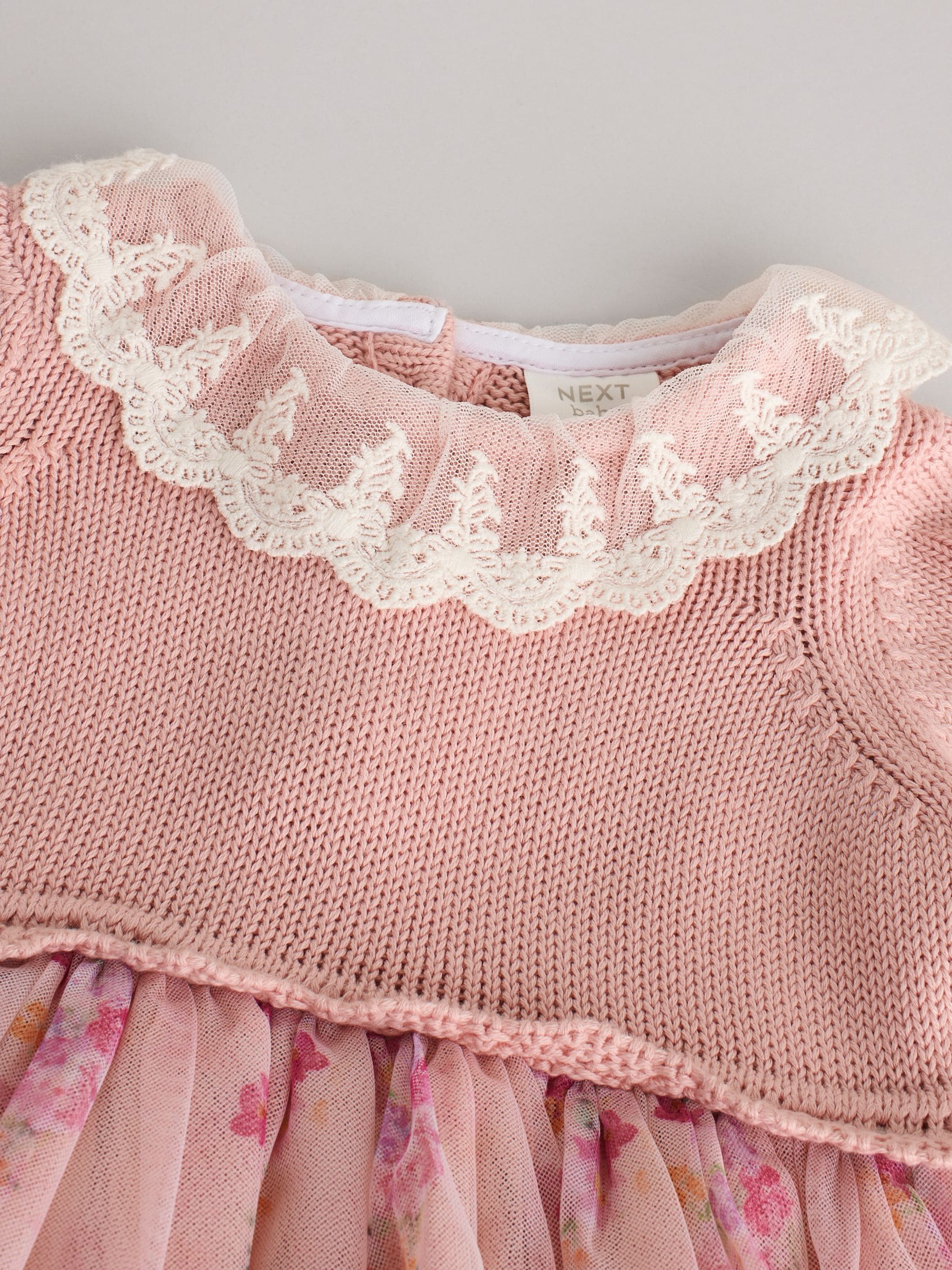 Buy Pink Floral Mesh Twofer Mesh Baby Dress (0mths-2yrs Buy Pink Floral Mesh Twofer Mesh Baby Dress (0mths-2yrs