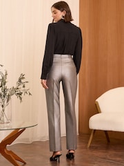Love & Roses Silver Tailored Metallic Trousers - Image 2 of 4