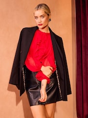 Love & Roses Black Cinched Waist Blazer - Image 2 of 4