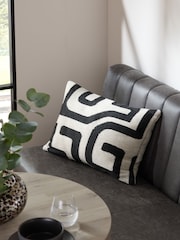 Black/White 40 x 59cm Abstract Wiggle Indoor Outdoor Cushion - Image 1 of 5