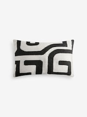 Black/White 40 x 59cm Abstract Wiggle Indoor Outdoor Cushion - Image 3 of 5