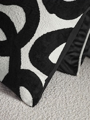 Black/White 43 x 43cm 100% Cotton Ula Wiggle Cushion - Image 2 of 5