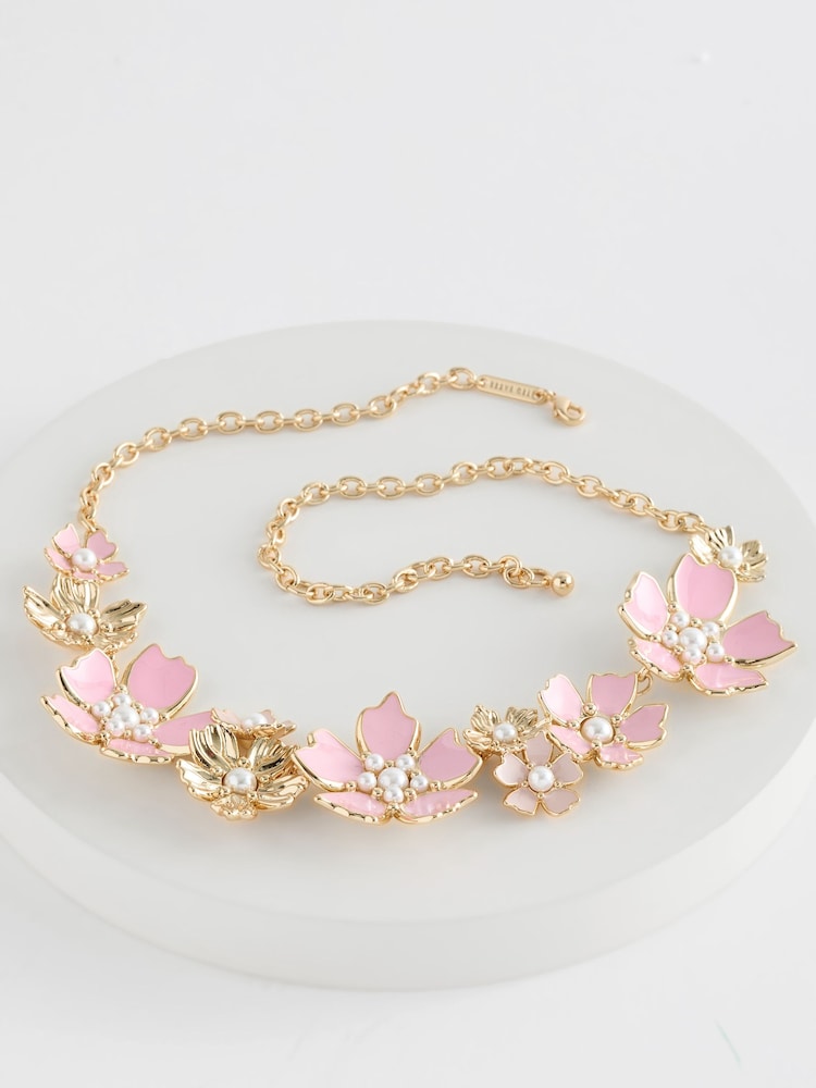 Ted Baker Gold Tone PETARLA: Flower Statement Necklace - Image 2 of 3