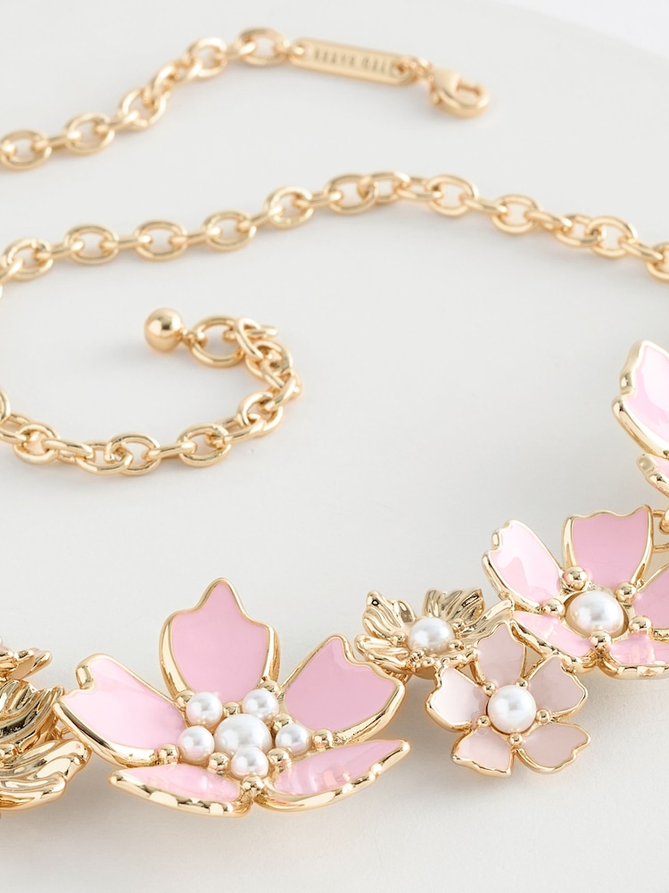 Ted Baker Gold Tone PETARLA: Flower Statement Necklace - Image 3 of 3