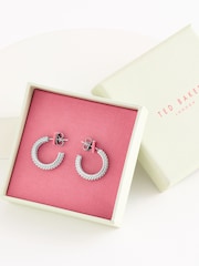 Ted Baker Silver Tone DOTETTA: Dotty Hoop Earrings - Image 1 of 5