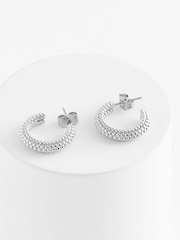 Ted Baker Silver Tone DOTETTA: Dotty Hoop Earrings - Image 2 of 5