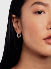 Ted Baker Silver Tone DOTETTA: Dotty Hoop Earrings - Image 3 of 5