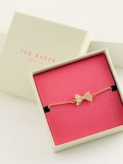 Ted Baker Gold Tone BARSET: Crystal Bow Adjustable Bracelet - Image 2 of 3