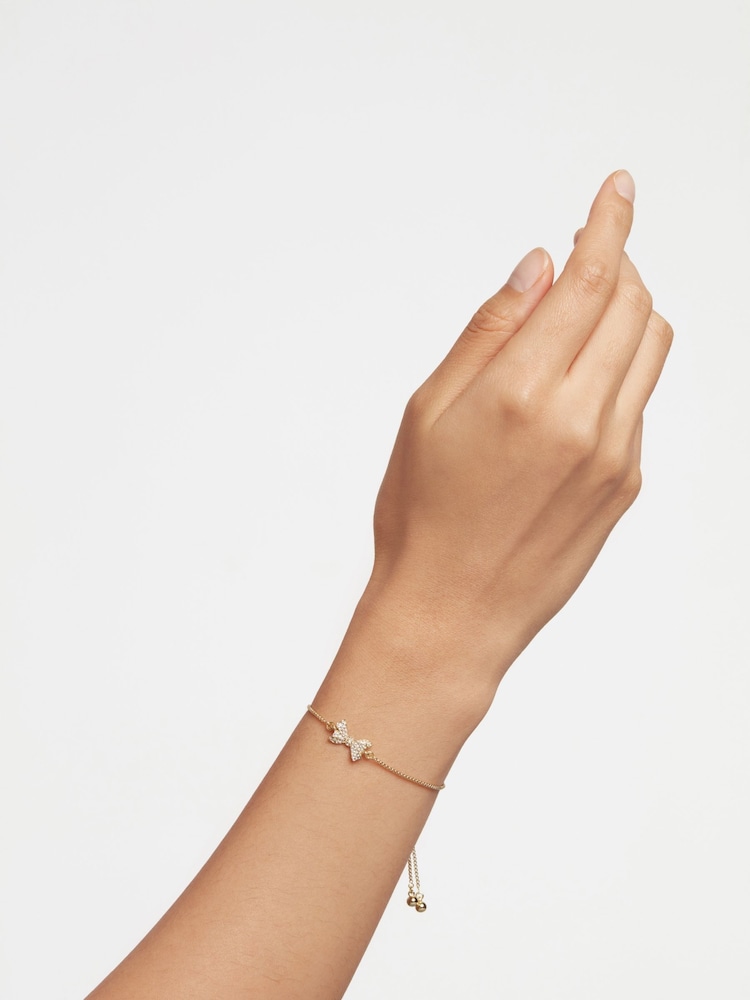 Ted Baker Gold Tone BARSET: Crystal Bow Adjustable Bracelet - Image 3 of 3