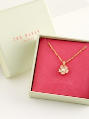 Ted Baker Gold Tone PETIIES: Painted Flower Pendant Necklace - Image 2 of 3