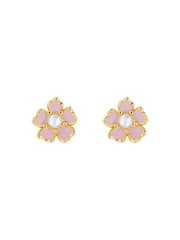 Ted Baker Gold Tone PETI: Painted Flower Stud Earrings - Image 1 of 3