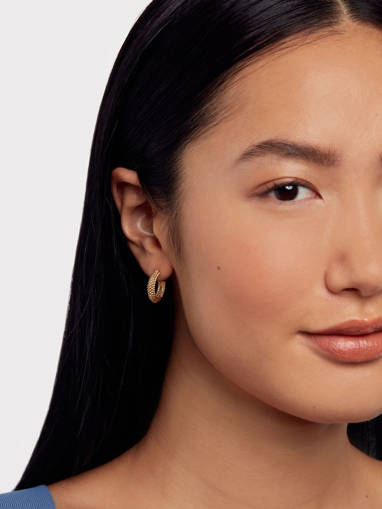 Ted Baker Gold Tone DOTETTA: Dotty Hoop Earrings - Image 1 of 5