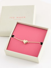 Ted Baker Gold Tone SARSAH: Crystal Sparkle Heart Adjustable Bracelet - Image 1 of 7