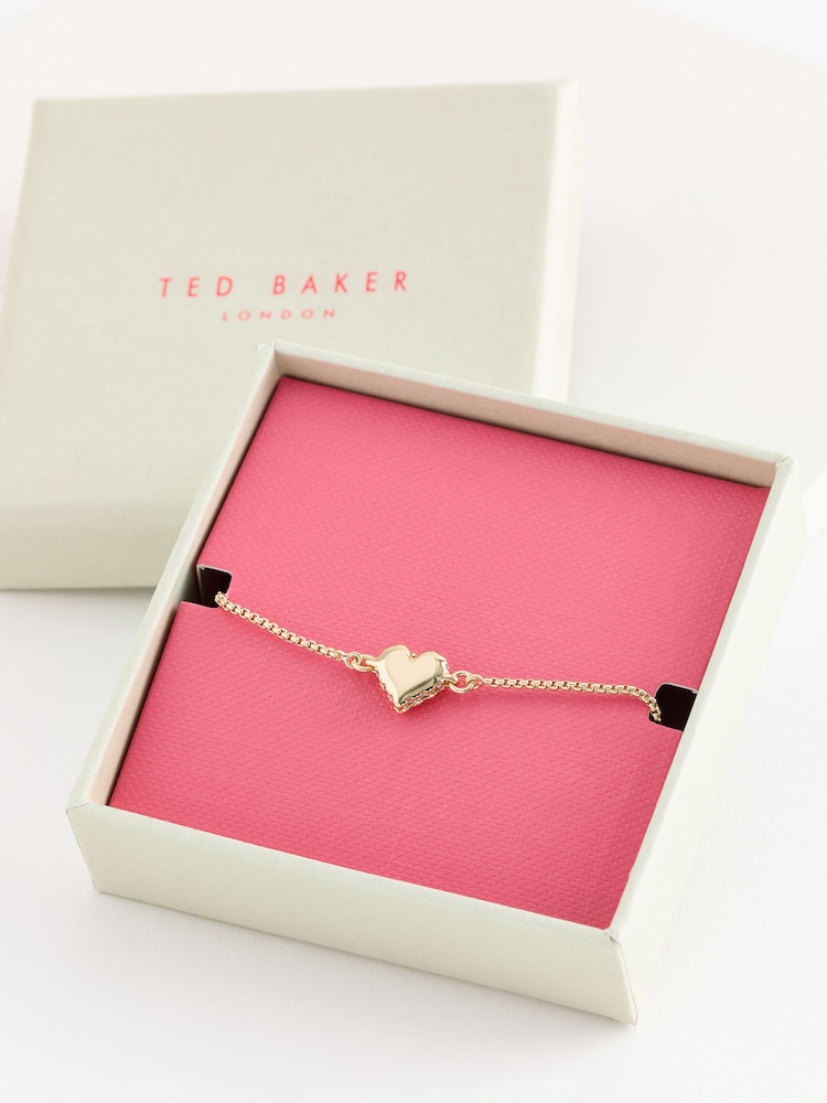 Ted Baker Gold Tone SARSAH: Crystal Sparkle Heart Adjustable Bracelet - Image 1 of 7