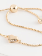Ted Baker Gold Tone SARSAH: Crystal Sparkle Heart Adjustable Bracelet - Image 3 of 7