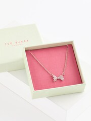 Pink - Ted Baker BARSIE Crystal Bow Pendant Necklace - Bild 1 von 7